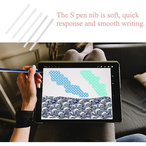 Stylus Pen Spidser,stylus S Pen Spidser Pen Refill Værktøjssæt Til Tablet Tab S3 T820 T825/s4 T830 T835 S Galaxy Note8/9 Tab S3/4(hvid)