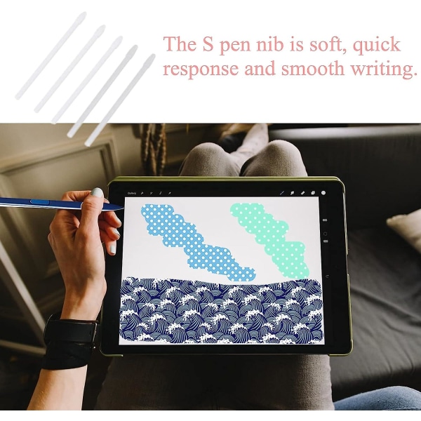 Stylus Pen Tips,stylus S Pen Tips Pen Refill Set för Tablet Tab S3 T820 T825/s4 T830 T835 S Galaxy Note8/9 Tab S3/4(vit)