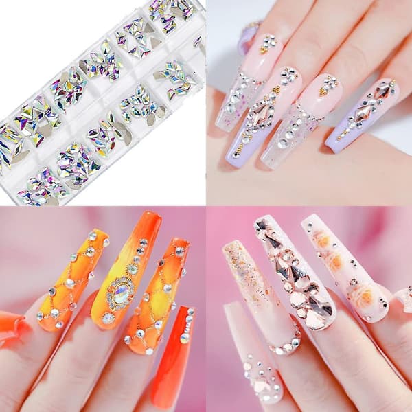 Krystall neglekunst strass for kvinner