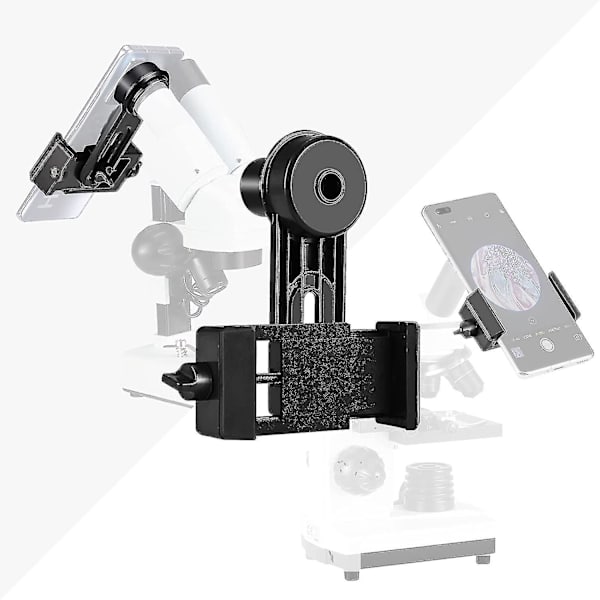 Mikroskooppilinssipuhelimen sovitin, mikroskooppiälypuhelimen kameran sovitin - mikroskoopin okulaariputkelle 23,2 mm, sisäänrakennettu Wf 16x mikroskooppilinssi