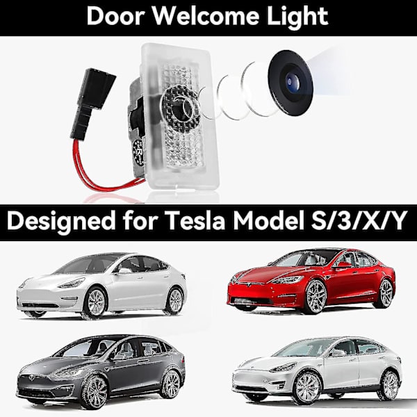 Dørlogo-projektorlys til Tesla Model 3, Model Y, Model S og Model X