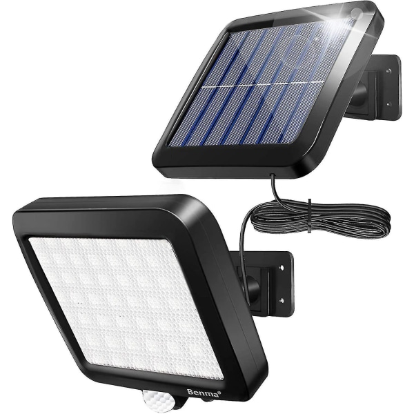 Solcellelamper til udendørs, 56 LEDs Solar Lights 120 Super Bright Solar Væglampe Med Bevægelsesdetektor, Ip65 Vandtæt Havesikring