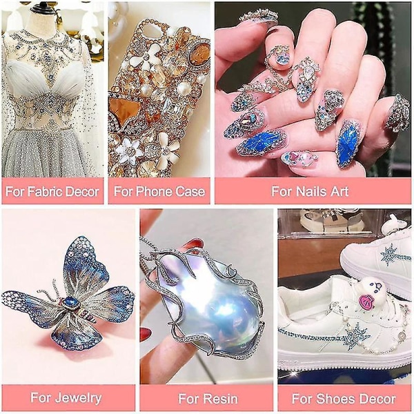 4000 Rhinestones 2st 25ml Lim för Rhinestones, 1 Vaxpenna för Konst