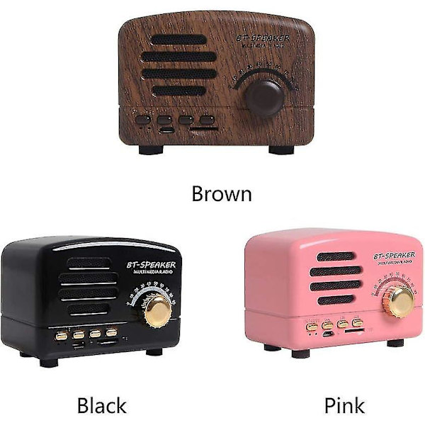 Kannettava Retro AM FM -tuki kortti vastaanotin - Mini Vintage Radio Stereolla Lyhytaalto Tasku USB Bluetooth Kaiutin