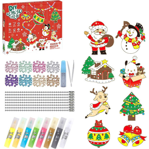 Diy Crystal Paint Art And Craft Set Christmas, Christmas Craft Set For Children, Diamond Painting Keyring Set Christmas Gifts Diy Craft