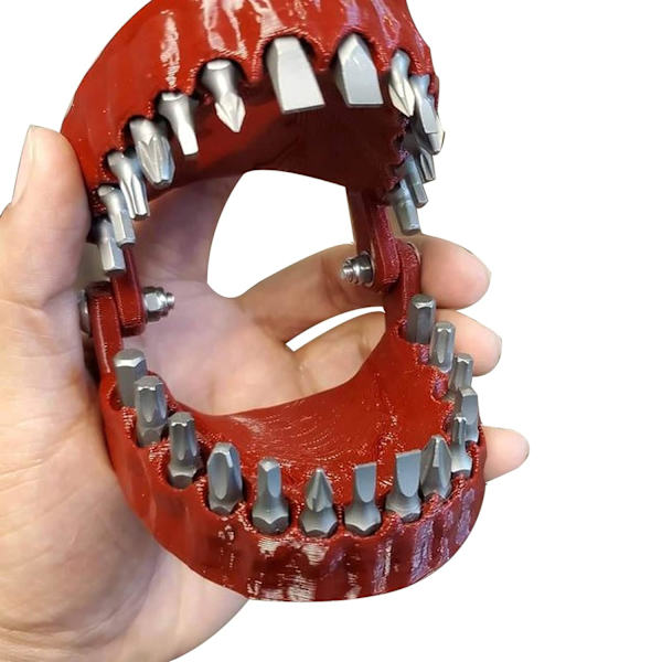 Boremaskine-bit Holder | Tandmodel Design | Holder Op Til 28 Bits | Passer Til 1/4 Tommer Hex Bit og Drive Bit Adapter (Rød)