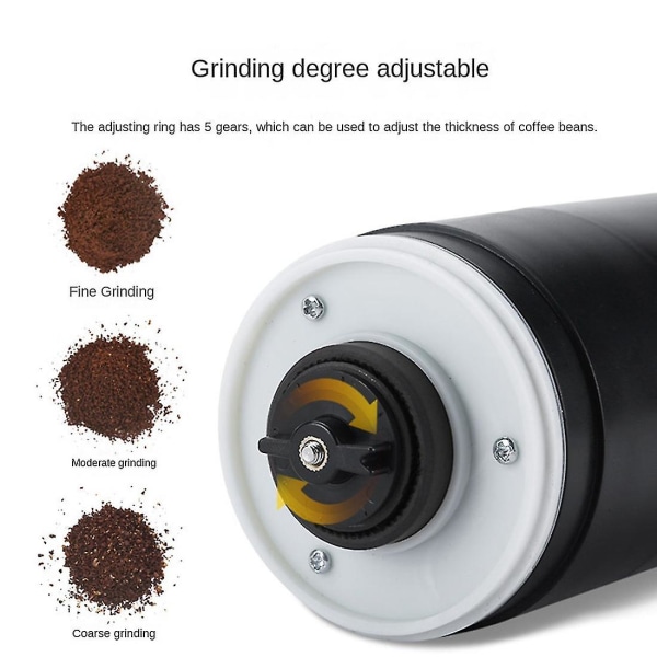 USB-oppladbar kaffekvern elektrisk justerbar håndkvern kaffemaskin kaffebønnekvern