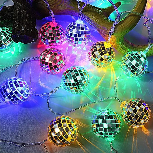 20 LED Discokula Spegel LED Party Strängljus Jul Lyktor för Semester Vägg Fönster Träd Dekorationer Inomhus Utomhus Patio Party Yard Garden Kid