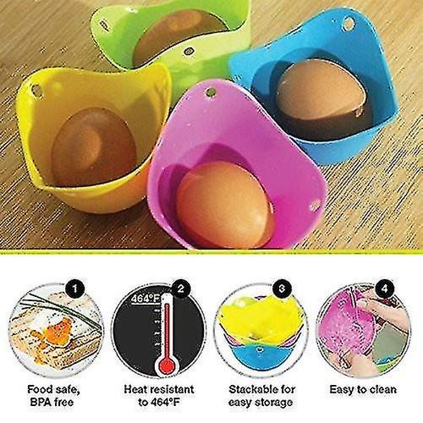 Silikonäggkokare Koppar Set Om 6 För Perfekta Pocherade Ägg
