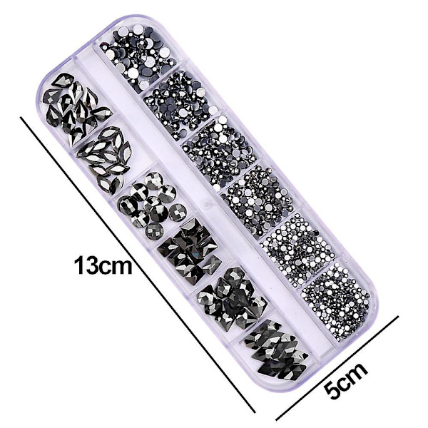 Nagel Strass Kristaller Pärlor Multi Forma