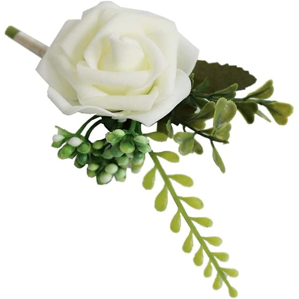 2023 - 5-pakke Håndleddscorsagearmbånd, Bryllupscorsager, Strandfest Ball Brudepike Håndblomster, Hvit