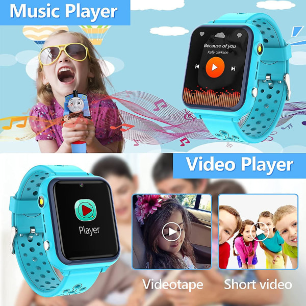 2023 - Smart Watch -telefon för barn, vattentät Smart Watch klocka för barn Mp3-musikspelare med 11 spel