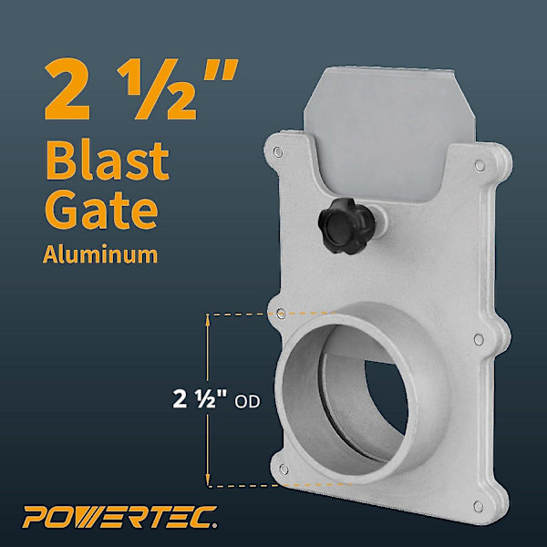 70134 2-1/2 tommer Aluminium Blast Gate til Støvopsamler