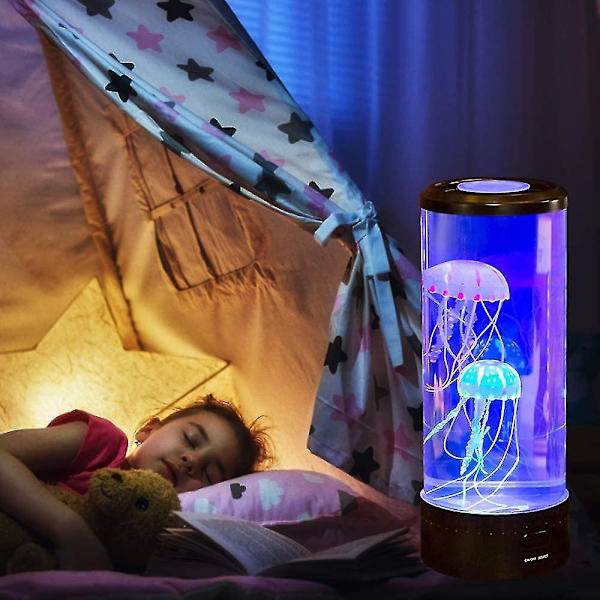 Manetlampe, Lava Lampe, Akvarielampe, Fargeskiftende Lampe, Maneter, Akvarium, Stemningslampe, Lava Lamper til Barnerom, Jul, Bursdag