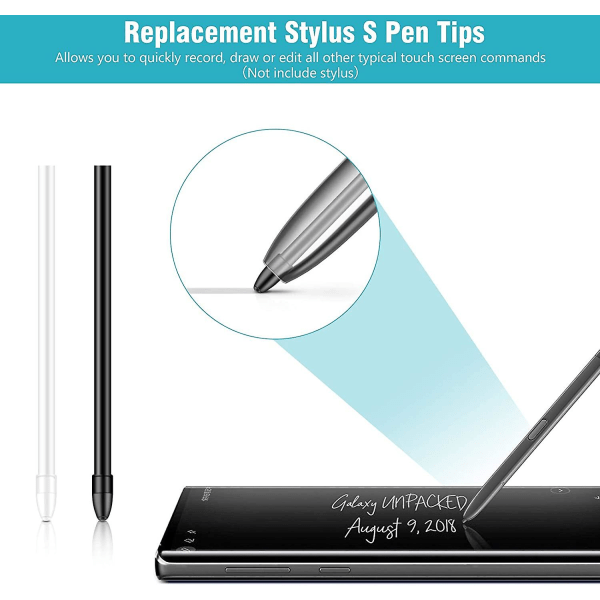 Galaxy Tab S6 S -kynän kärjet, S-kynän kärjet, 5x vaihtokynän kärjet Kynäkynän kärjet Galaxys Note 9:lle, Note 8:lle, Galaxys Tab S 3:lle
