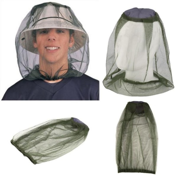 Sett med 2 myggnetthatter for utendørs fiske, camping, myggbeskyttelsesutstyr