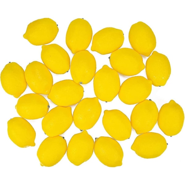 24 Pakke kunstige citroner Falske citroner Faux citroner