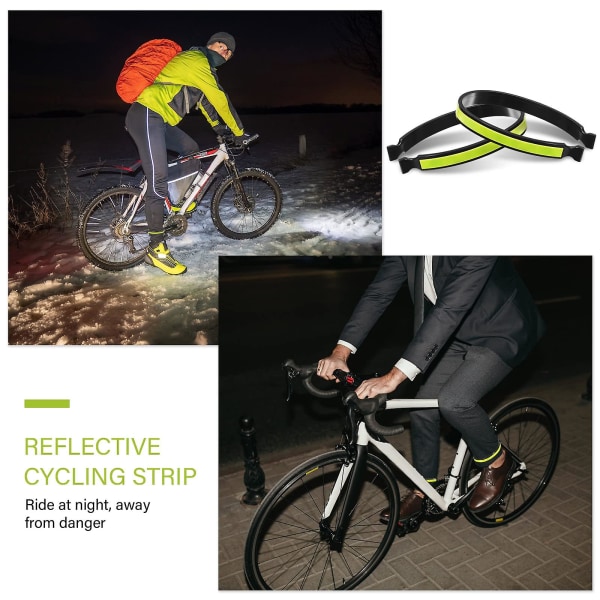 2 st reflekterande cykelbyxklämmor reflekterande byxklämmor cykelbyxomslagsklämmor cykel säkerhetstillbehör cyklar cykelutrustning