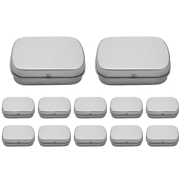 Metallbehållare - 12-pack metallburk mini bärbar låda behållare för ing pin, pärlörhänge J