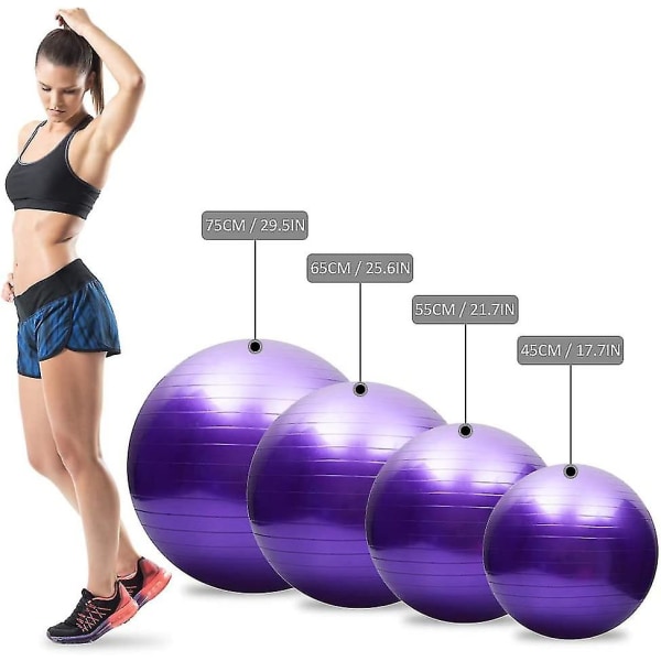 Yoga Bold, Anti-burst, Tykk, Stabilitet, Balance Bold, Pilates, Barre, Fysioterapi, Træningsbold, Gave, Luftpumpe