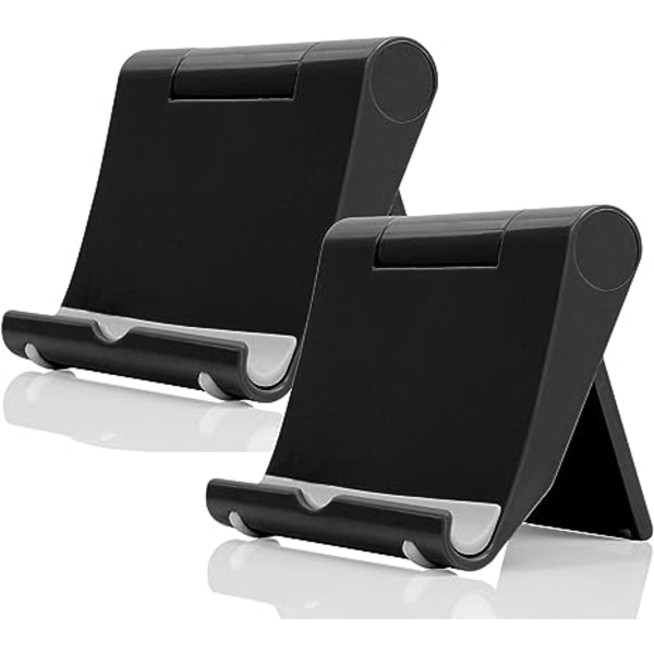 Mobiltelefonholder til skrivebord 2-pak mobiltelefonholdere Desktop-tabletstativ, foldbar telefondocking Universal Justerbar tabletstativ til skrivebord kompatibel