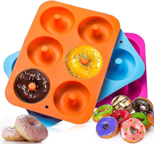 3 stk Silikon Donutforme Donut Bageform Bageplade Beholder Donuts