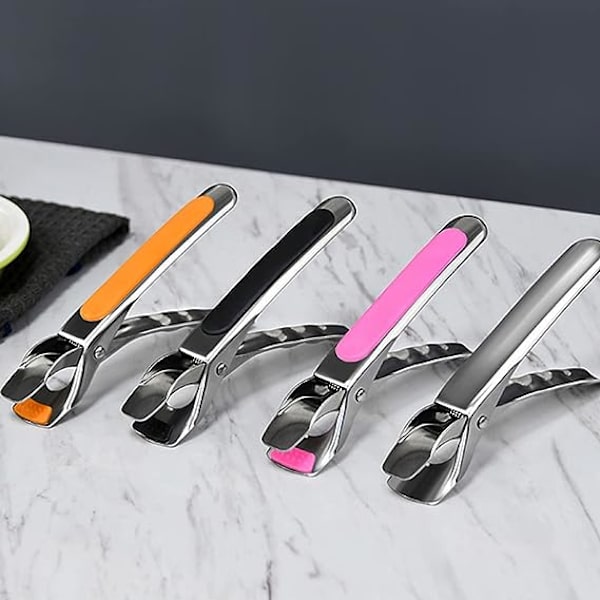 2 stk Praktiske Stekepanne-klemmer for å flytte Retriever-klemmer Matplater Holdere Klemme Klips Silikon Kjøkken Griper for Løfter Pizzarett Plate Pan Anti-Tilbehør