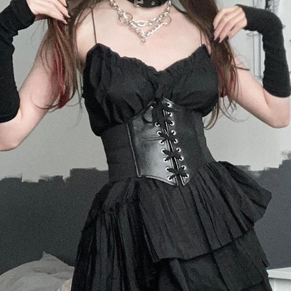 Elastisk Korset Bustier Uregelmæssig All Match Ensfarvet Kvinde Korset Til Krop Formning