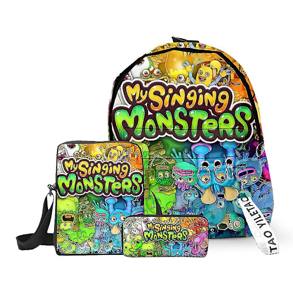 My Singing Monsters Monster Concert Tredelad Skolväska Student Ryggsäck Axelväska Väska