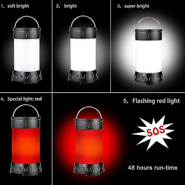 Vattentät utomhuscampinglampa bärbar hängande LED-lampor lampor tält Z48106