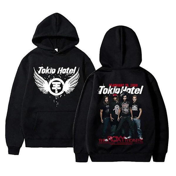 Tokio Hotel Hupparit Rock Bändi Pulloverit Bill Kaulitz Painatus Hupullinen Kaulitz 89 Hupullinen Y2k Katutyyli Tokio Hotel Hupullinen blackA 4XL