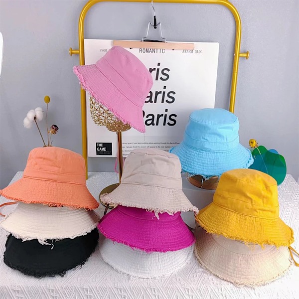 Hink med bred brätte Dam fiskare keps Lyx märke Designer Bob Sommar Strandhatt rose red