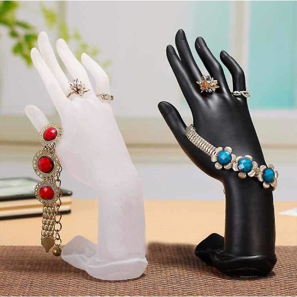 Resin Håndbevægelses Ring Armbånds Display Holder (sort)