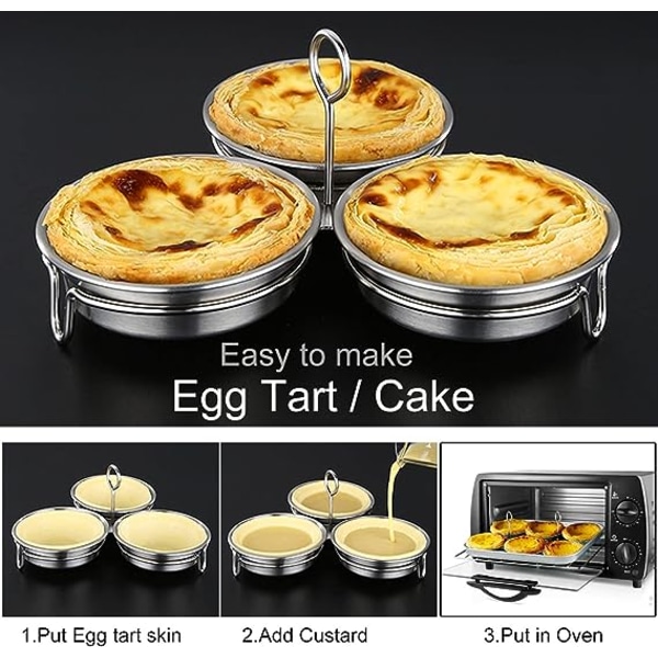 Rostfritt Stål Äggkokare, Perfekt Kokt Ägg Maker, Runda Äggkokare Ringar För Frukost Matlagning Verktyg 3 Kokta Ägg Koppar