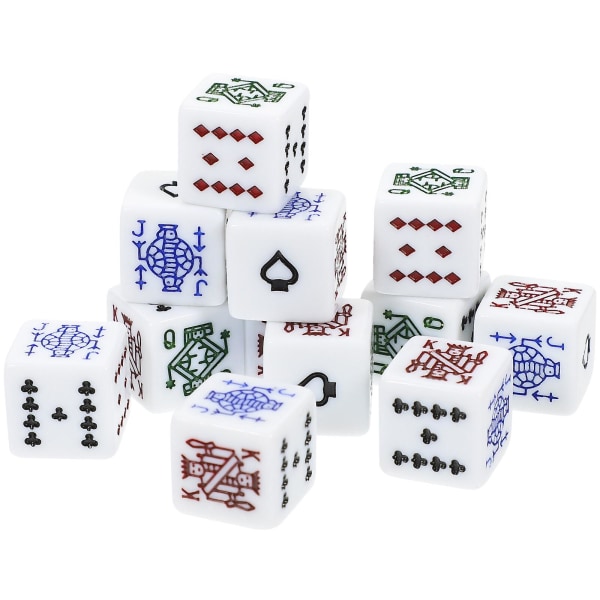 12 stk. Liars Dice Uigennemsigtige Terninger Spansk Poker Terninger Party Terningespil Læderette Terningkop