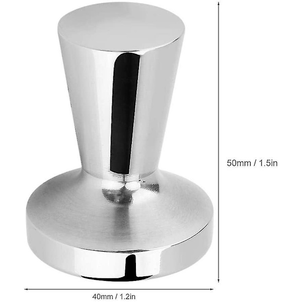Kaffetamper i rostfritt stål 40mm Espressotamper Kaffe-bönpress för att tampning av mald espresso före bryggning