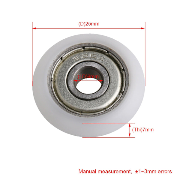4x Hvite Ingeniørplast Rullelagerremskive for Skyvedør