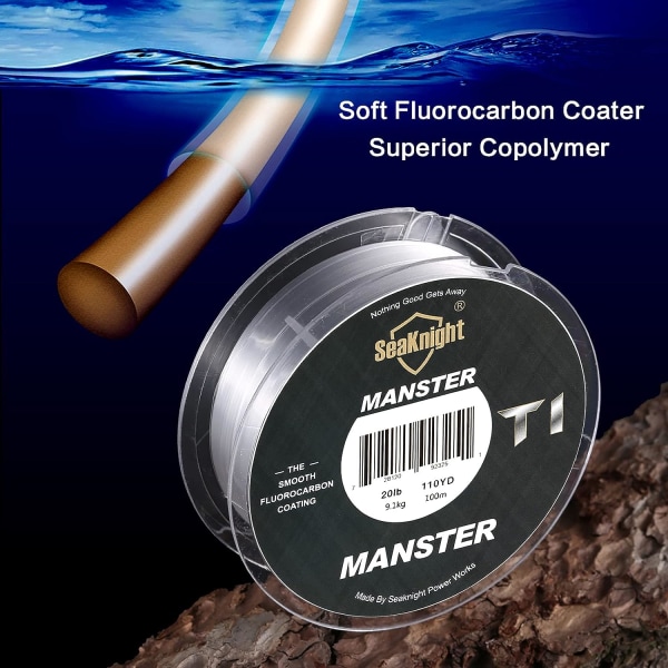 Fluorokarbonbelagd fiskelina 100m/110yds Karpfiske Fluorokarbonlina Havsfiske Monofilament Leader Sjunkande lina 3-35LB