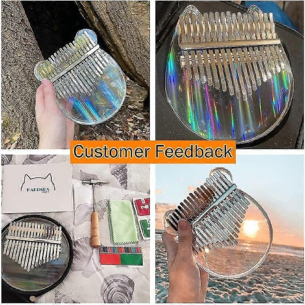 regnbue klar kalimba tommelfingerpiano katteformet 17 tangenter solid fingerpiano