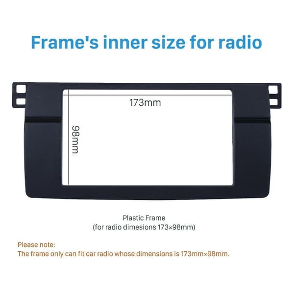 För 3- E46 1998-2005 2din O Panel Modifierad Panel Dvd Navigat Panel Ram Bil Fascia