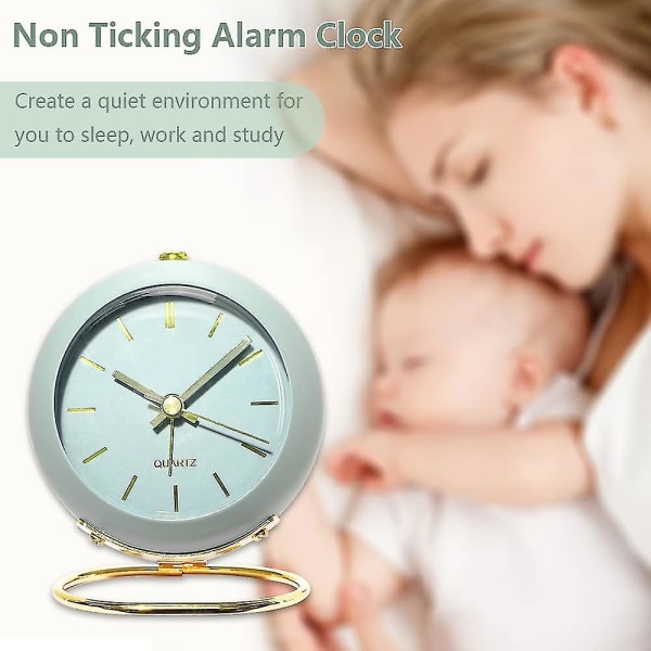 Ikke-kilende vekkerklokke med lys og høy Alarm Reise ved sengen Retro vekkerklokke for barn