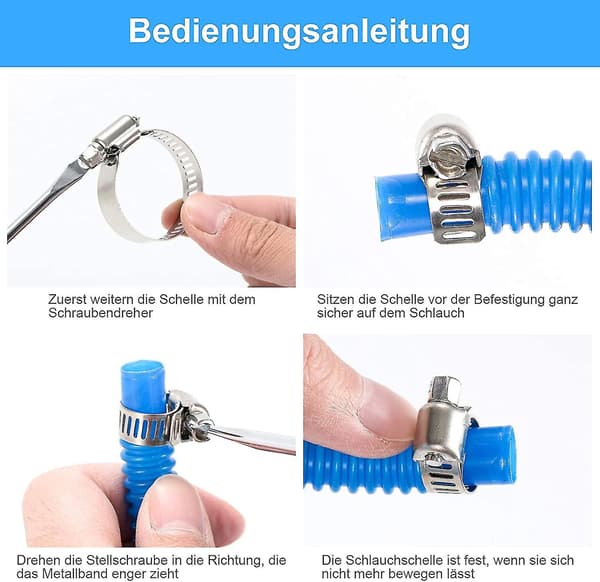Rustfrit Stål Enkelt Øre Slangeklemme Med 6-38mm Ringklemme Sortimentssæt Til
