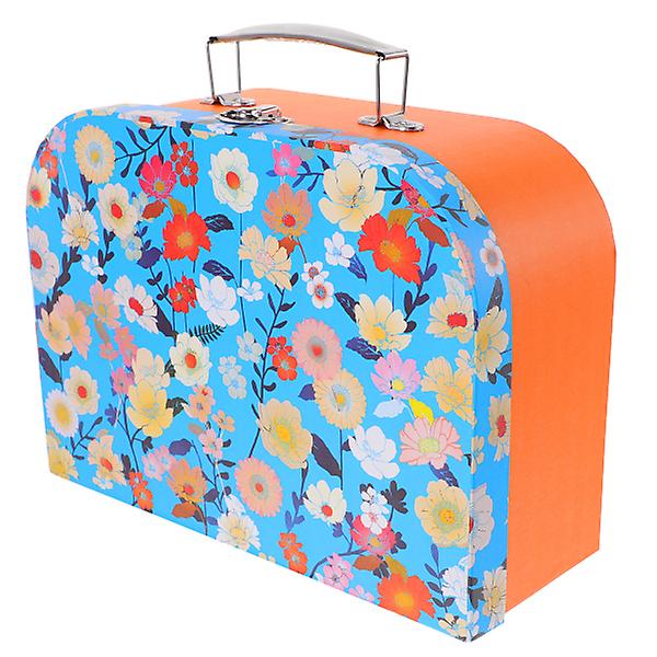 Vintage heminredning Handhållen tvättpåse Kartong resväska lådor Handtag mini resväska förvaringslådor blå kartong resväska