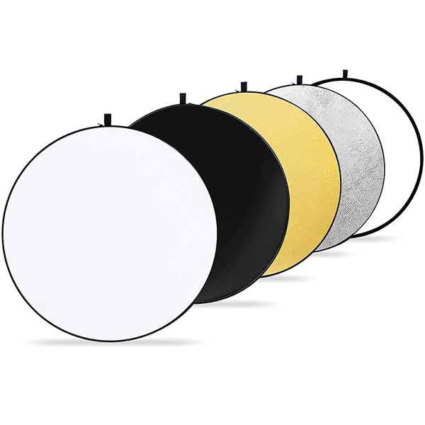 5 i 1 lysreflektor (60 cm) reflektor fotografering bærbar foldbar til kamera reflektor Studio lysspreder