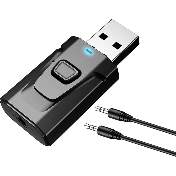 USB Bluetooth 5.0 med 3,5 mm extra 4 i 1 trådlös ljudsändare mottagareadapter för tv/hemljudsystem
