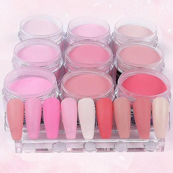 15g Gravering 3D Mønster Bulk Fine Forskellige Nuancer Hot Pink Negle Akryl Pulver Krystal Forlængelse Builder Værktøjer Negle Tilbehør