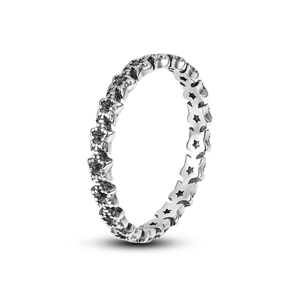 925 Sterling Sølv Stjerner Asymmetrisk Ring for Kvinner Måne Blomst Kubisk Zirkonia Bryllup Smykker Gave 8