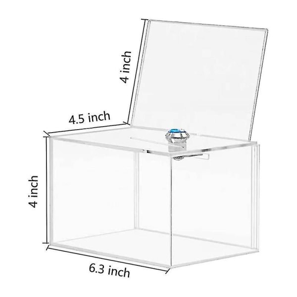 Akryl donationsbox - Box för omröstning, välgörenhet, omröstningar, undersökningar, utlottningar, tävlingar, råd, tips