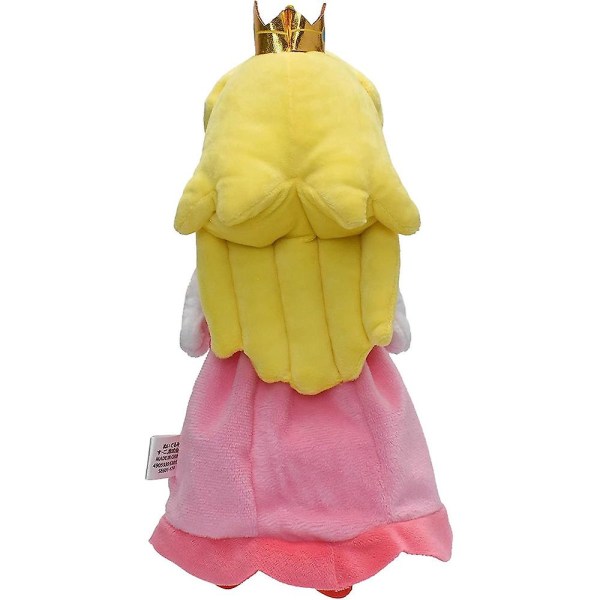 Princess Peach Plyschleksak med Röda Skor Rosa Kjol Gult Hår och Krona Mjuk Fylld Dock Samling Dekoration Present