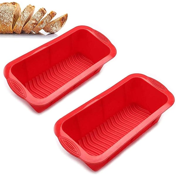 2 stk. - Bakeware i silikon for brød og brødformer, rektangulær, non-stick brødform/silikonform, DIY/bakverk, kakeform/brødformer/di